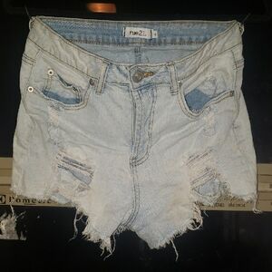 Rue21 Blue Distressed Jean Shorts